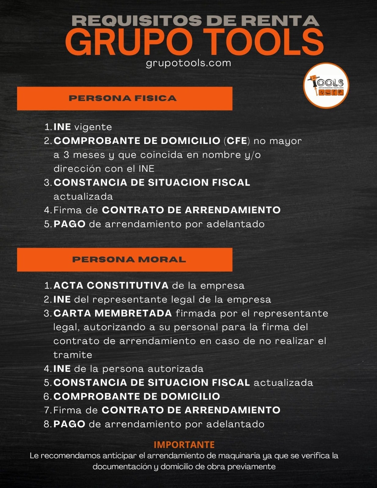 Requisitos de renta